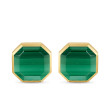 Streamline® Cufflinks in Sterling Silver with 14K Yellow Gold and Malachite, 15mm