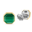 Streamline® Cufflinks in Sterling Silver with 14K Yellow Gold and Malachite, 15mm