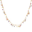 18K Yellow Gold Single-Strand Gemstone Necklace With Freshwater Pearls