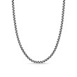 Box Chain Necklace in Sterling Silver with 14K Yellow Gold Accent, 3.6mm