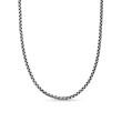 Box Chain Necklace in Sterling Silver with 14K Yellow Gold Accent, 2.7mm