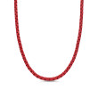 Box Chain Necklace in Sterling Silver with Red Stainless Steel, 4mm