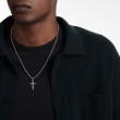 Cable Cross Pendant in Sterling Silver with 18K Yellow Gold, 35mm