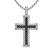Chevron Cross Pendant in Sterling Silver, 41.5mm