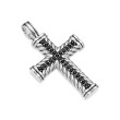 Chevron Cross Pendant in Sterling Silver, 41.5mm