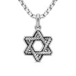 Cable Star of David Amulet in Sterling Silver, 19mm