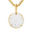 Sand Dollar Amulet with White Agate and 18K Yellow Gold