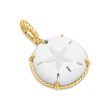 Sand Dollar Amulet with White Agate and 18K Yellow Gold