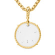 Sand Dollar Amulet with White Agate and 18K Yellow Gold