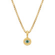 Evil Eye Amulet in 18K Yellow Gold with Pave Emeralds and Diamonds