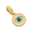 Evil Eye Amulet in 18K Yellow Gold with Pave Emeralds and Diamonds