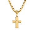 Cross Amulet in 18K Yellow Gold with Center Diamond