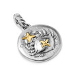 Cancer Amulet in Sterling Silver with 18K Yellow Gold and Diamonds, 19mm