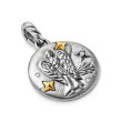 Virgo Amulet in Sterling Silver with 18K Yellow Gold and Diamonds, 19mm