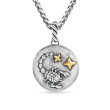 Scorpio Amulet in Sterling Silver with 18K Yellow Gold and Diamonds, 19mm