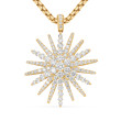 Starburst Pendant in 18K Yellow Gold with Full Pave Diamonds