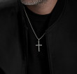 Cable Cross Pendant in Sterling Silver, 35mm