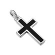 Exotic Stone Cross in Sterling Silver with Black Onyx, 26mm