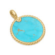 DY Elements® Disc Pendant in 18K Yellow Gold with Turquoise
