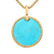 DY Elements® Disc Pendant in 18K Yellow Gold with Turquoise