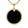 DY Elements® Disc Pendant in 18K Yellow Gold with Black Onyx Reversible to Mother of Pearl, 32mm