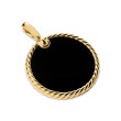 DY Elements® Disc Pendant in 18K Yellow Gold with Black Onyx Reversible to Mother of Pearl, 32mm