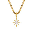 North Star Amulet in 18K Yellow Gold with Diamonds, 15mm