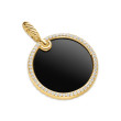 DY Elements® Disc Pendant in 18K Yellow Gold with Black Onyx and Pave Diamond Rim