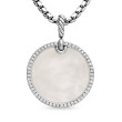 DY Elements® Disc Pendant in Sterling Silver with Mother of Pearl and Pave Diamond Rim