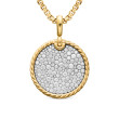 DY Elements® Disc Pendant in 18K Yellow Gold with Diamonds, 24mm