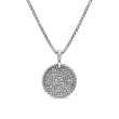 DY Elements® Disc Pendant in Sterling Silver with Pave Diamonds