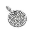 DY Elements® Disc Pendant in Sterling Silver with Pave Diamonds