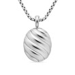 Sculpted Cable Locket Amulet in Sterling Silver