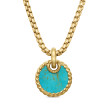 DY Elements® Disc Pendant in 18K Yellow Gold with Turquoise