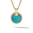 DY Elements® Disc Pendant in 18K Yellow Gold with Turquoise