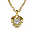 Puffy Heart Amulet in 18K Yellow Gold with Diamonds, 17mm