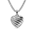 Sculpted Cable Heart Locket in Sterling Silver, 23mm