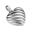 Sculpted Cable Heart Locket in Sterling Silver, 23mm