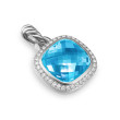 Albion® Pendant in Sterling Silver with Blue Topaz and Diamonds, 11mm