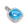 Albion® Pendant in Sterling Silver with Blue Topaz and Diamonds, 15mm