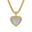 Pavé Heart Amulet in 18K Yellow Gold with Diamonds, 15.6mm