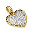 Pavé Heart Amulet in 18K Yellow Gold with Diamonds, 15.6mm