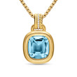 DY Mercer® Color Amulet in 18K Yellow Gold with Sky Blue Topaz and Diamonds, 13mm