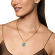 DY Mercer® Color Amulet in 18K Yellow Gold with Sky Blue Topaz and Diamonds, 13mm