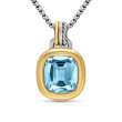DY Mercer® Color Amulet in Sterling Silver with 18K Yellow Gold, Sky Blue Topaz and Diamonds, 13mm