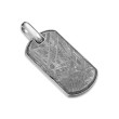 Chevron Tag in Sterling Silver with Meteorite, 35mm