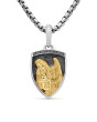 St. Michael Amulet in Sterling Silver with 14K Yellow Gold, 26mm
