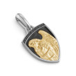St. Michael Amulet in Sterling Silver with 14K Yellow Gold, 26mm