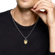St. Michael Amulet in Sterling Silver with 14K Yellow Gold, 26mm