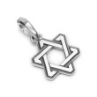 Deco Star of David Pendant in Sterling Silver, 24mm